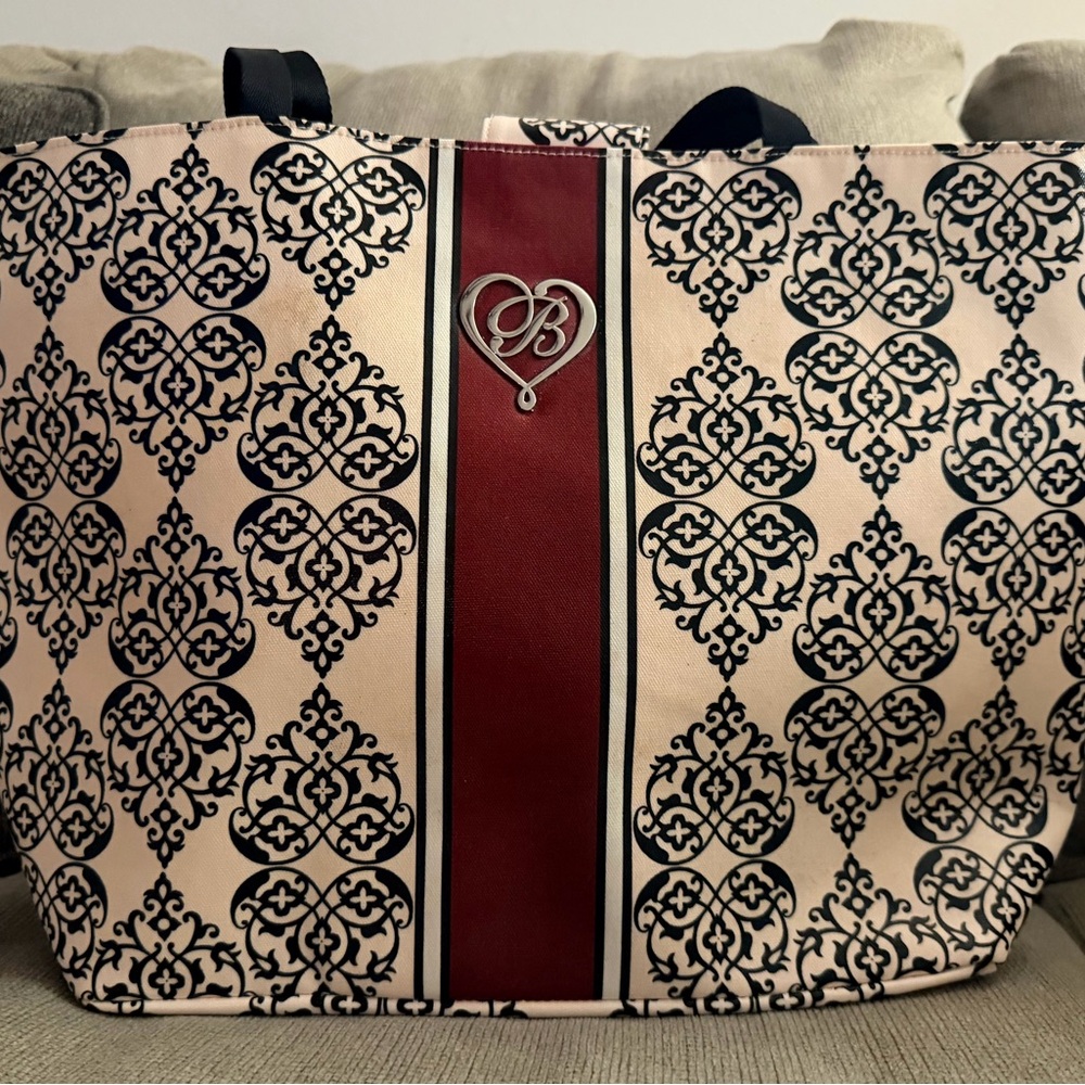 Brighton Beige and Burgundy Patterned Tote